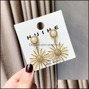 Dangle & Chandelier Earrings Jewelry S1137 Fashion S925 Sier Post Sun Shine Rhinstone Faux Pearl Stud Drop Delivery 2021 Sesld