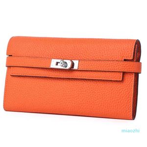 80% OFF Bolsas De Forma Moda Clássico Lychee Padrão Vaca De Couro Mulheres Carteira Saco De Embreagem Senhora Longa Curta Luxo Designer Bolsa