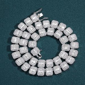 13mm Quadrato Pieno Diamante Rotondo Catena Cubana Roccia Zucchero Geometrico Primavera Fibbia Collana Punk Cubic Zirconia Catena Tennis Collane Hiphop