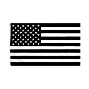 3x5ft svartvitt amerikansk flagga Polyester Nej Kvartal kommer att ges oss USA Historiska skydd Banner Flagga Dubbelsidig Inomhus utomhus