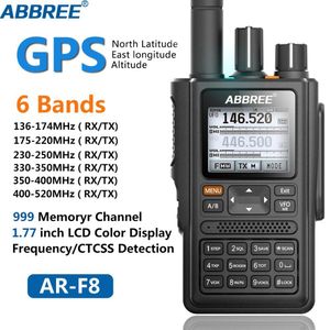 ABBREE AR-F8 GPS Walkie Talkie High Power 136-520MHz Frequência CTCSS DNS Detecção Enorme LED Display 10km Long Range