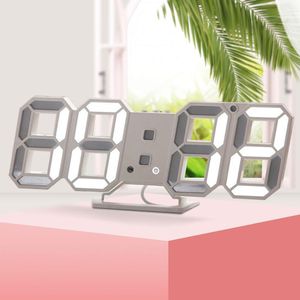 Orologi da parete Digital 3D LED Sveglia elettronica Tavolo da scrivania con temperatura elevata per appendere la decorazione del soggiorno di casa