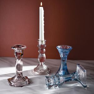 Candle Holders Home Decoration Nordic Light Luxury Creative Glass Holder Ornaments Window Candlestick High Quality Props