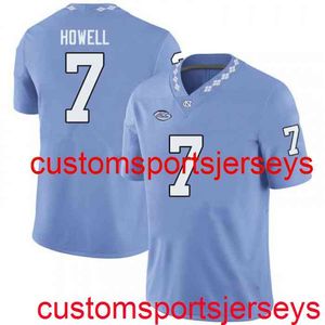 Maglia da uomo Sam Howell da uomo cucita per giovani # 7 North Carolina Tar Heels Blu NCAA 20/21 Personalizza qualsiasi numero di nome XS-5XL 6XL