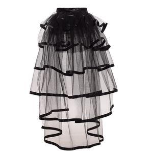 Wholesale Black Tiered Tulle Tutu Skirt Bustle Costume for Women Gothic Victorian Steampunk Black Overskirt White Red Purple