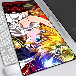 Mauspads, Handgelenkstützen, The Seven Deadly Sins, 3 mm, Anime, große Pad-Matte, HD-Druck, Computer-Gamer, Mauspad mit Rastkante, Tastatur, Mäusematten, 40 x 9 cm