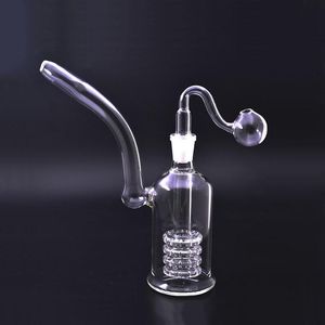 Partihandel glasbägare Bongs tjock glasåtervinning Bong Rökning Vattenrör 8 tums Honeycomb Dab Rigs Bongs med 14mm glasoljebrännare