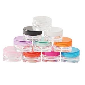 Frascos de Embalagem 3G Quadrado Creme Jars Limpar Plástico Makeup Sub-Engarlamento, Recipiente Cosmético Vazio, Pequena Máscara De Amostra Canister