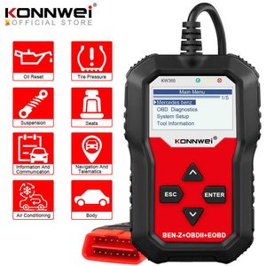 Nya Konnewei Diagnostiska verktyg KW360 OBD2 Bilskanner OBD 2 Auto Diagnostic för Mercedes-Benz Fullständiga system Diagnostiska verktyg W212 ABS AIRBAG OIL ÅTER