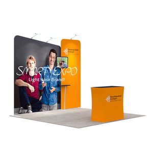 Exibição de publicidade 10x10 Convention Booth Feira Banner com kits de moldura gráficos impressos personalizados