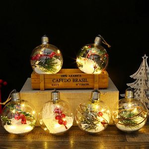 Party Decoration Xmas DIY Boże Narodzenie Ball Santa Led Curtain Light String Tree Wisiorek do Rok Domu Gifts Navidad Decor M0