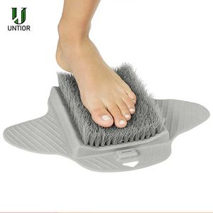 UNTIOR Silicone Foot Brush Massage Slippers Bath Shoes Brush Pumice Stone Foot Remove Dead Skin Shower Foot Scrubber with Sucker 210724