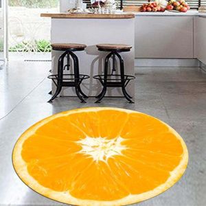 Mattor annars skiva av orange färsk frukt 3d mönster print anti slip tillbaka runda kök area matta för vardagsrum1