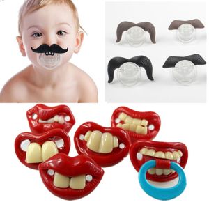 Silikonowy Zabawny Sutek Dummy Baby Smoczek Joke Prank Toddler Pacy Ortodontyczny Teether Smoczek Christmas Gift 5 sztuk / zestaw