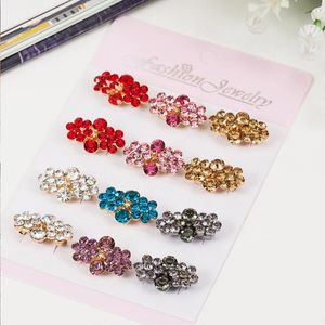 Pins, Brooches 12 Pcs /set Of Alloy Rhinestones Ladies Brooch Needle Flower Jewelry Elegant Charm Style Crystal Accessories