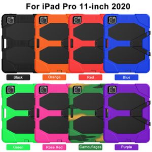 Shockproof Tablet Cases for iPad Pro 12.9 11 inch, Multi Angle Viewing and Typing Three Layer Armor Protection Cover with Build-in Pencil Holder