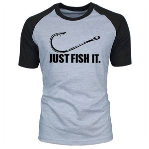 Wholesale funny fishing t shirts for sale - Group buy Love Fishing TShirt Fashion Men Fish It Funny Fishing Angler Hook Bait Tackle Preshrunk Cotton raglan Short Sleeve T shirt