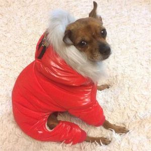 Animais de Estimação Cão Roupas de Algodão Rússia Inverno Engrossar Trajes Hoodies À Prova D 'Água Roupas para Cães Jaqueta Teddy Puppy Jumpsuit Overcoat 211013