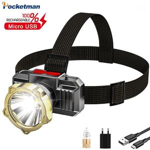 Pocketman Super Jasny Reflektor USB Rechargeable Headlamp Outdoor Night Head Lampa Wodoodporna Mini przenośne reflektory