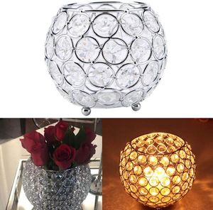 Ljushållare Crystal Bowl Wedding Table Centerpieces Lanterns Dekorativa Kandelabra Vase för julårsgåva