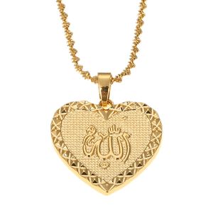 Biżuteria islamska Allah Naszyjnik Kobiety Złoty Kolor Vintage Design Naszyjniki Muzułmańskie