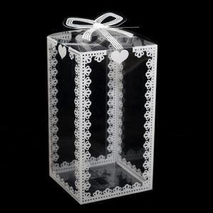 5 шт. CLEAR PVC Подарочная коробка Упаковка Свадебная одолжение Торт Упаковка Шоколад Candy Dragee Apple Подарочное событие Прозрачная Упаковочная коробка