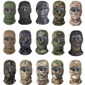 Tactical Camuflagem Balaclava Full Face Máscara CS Wargame Army Caçando Ciclismo Esportes Capacete Liner Milicam Airsoft Scarf Y1229