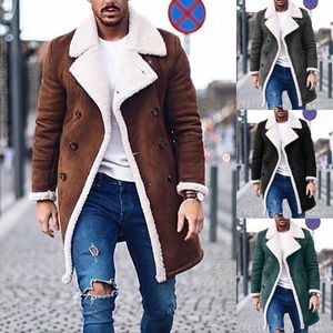 Herren Wollmischungen Ankunft Kreative Mode Männer Trench Mantel Warme Dicke Jacke Wollwaren Peakoat Lange Mantel Tops Faux Kaschmir