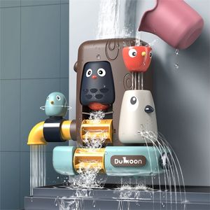 Bath Toys Pipeline Water Spray Shower Game Elephant Bath Baby Toy for Children Swimming Bathroom Bathing Shower Kids Toy 210320