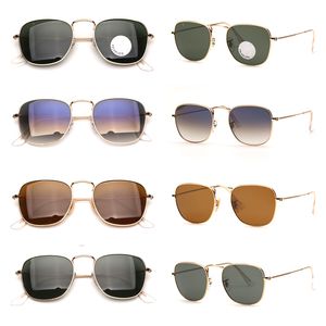 Mode Womens Sonnenbrille Square Frank Vintage Rahmen Sonnenbrille Frau Herren Sonnenbrille UV-Schutz Glaslinsen mit Top-Qualität Ledertasche und Einzelhandel Paceakage