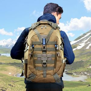 40L Camping Backpack Military Bag Men Travel Bags Tactical Army Molle Climbing Rucksack Hiking Outdoor Reflective Bag XA714A K726