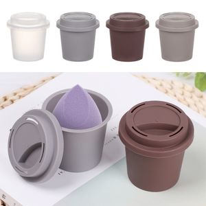 Tomt kaffekopp Makeup Tools Face Foundation Powder Sponge Storage Box Case Puff Holder Cosmetic Dry Makeup Tool