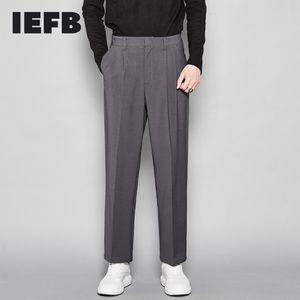 IEFB / All-Match Primavera Calças Masculinas Moda Terno Calças para Masculino Diretamente Casual Calças Soltas Trend Vintage 0097 210524