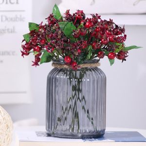 装飾的な花の花輪の花輪の人工的なザクロのベリーシミュレーションフルーツ小さな偽の植物の結婚式の装飾ホームエルパーティーテーブル