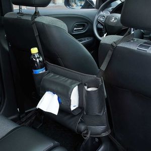 Auto Car Armrest Box Storage Bag PU Leather Seat Organizer Handbag Tissue Holder Stowing Tidying Central Pouch Net Upgraded