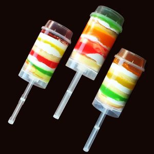 Push Up Contenitori pop cupcake Contenitore per dolci in plastica per alimenti con coperchio per decorazioni per feste Strumento di forma rotonda DHL