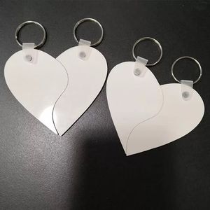 Blank keychains For Sublimation mdf heart round blank keychains hot transfer printing blank keychains key ring jewelry material consumables CG001