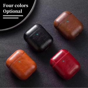 For Airpods Cases Protective Cover PU Leather Hook Clasp Keychain Anti Lost Fashion headphoens Apple bluetooth Earphone Case Protector