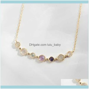 Pendant & Pendants Jewelry925 Sterling Sier Gold Plated Color Topaz Amethyst Labradorite Choker Necklace Luxury Japan Gemstone Necklaces Fin