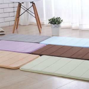 40x60cm 60x90cm Home Bath Mat Non-slip Bathroom Carpet Soft Coral Fleece Memory Foam Rug Kitchen Toilet Floor Decor 211026