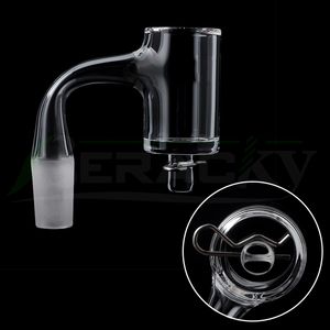 Smoking Accessories 25mm OD Fully Weld Beveled Edge 2.5mm Thickness Quartz Enail with Metal Retainer Clip for Dab Rig Water Pipes Bongs