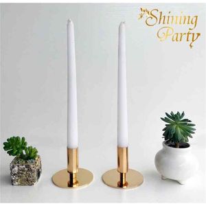 Shining Party H7CM Gold Color Candle Holder, CenterPace, Nordic Candlestick, Wedding Party Boże Narodzenie Dekoracja domu, 210722