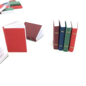 4 pçs / set 1/12 boneco mini mini livros modelo acessórios de móveis 1585 y2