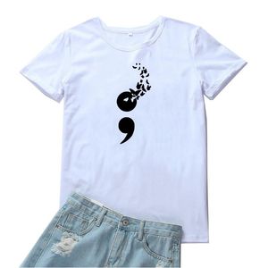 T-shirt das mulheres impressão de borboleta de semicolon mulheres camiseta algodão ocasional O-pescoço camiseta macio gótico estético camiseta mujer