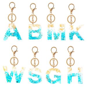 Degrade Renkli Mektup A-Z Anahtarlık Kadınlar için Çanta Charms Kolye Moda Araba Takı Anahtarlık Kristal Taş Anahtarlık Llavero
