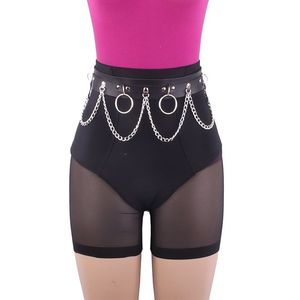 Harajuku Skórzany Tassel Talia Dla Kobiet Seksowna Biżuteria Akcesoria Punk Kobieta Rave Body Harness Chain Pas