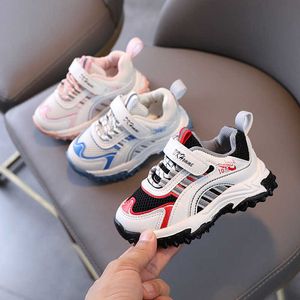 Fashion Air-Mesh Sports Shoes for Girls Boys Autumn 2021 New Children Breathable Running Shoes Non-slip Kids Sneakers 21-30 G1025