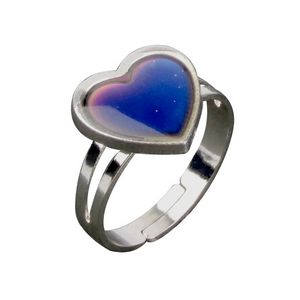 Anello da donna con rilevamento della temperatura, anello a forma di cuore, che cambia colore, fascino, anelli dell'umore, gioielli di moda Will e Sandy