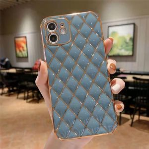 Luxury mobile phone shell with geometric frame, suitable for 13mini, 11, 12pro max, XS x, XR, 8, 7 plus, new