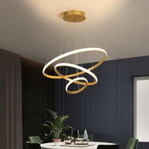 Lâmpadas de pingente de diodo emissor de luz de ouro / preto / branco / café para mesa de jantar quarto sala de estudo cozinha sala de estar escritório de iluminação interior